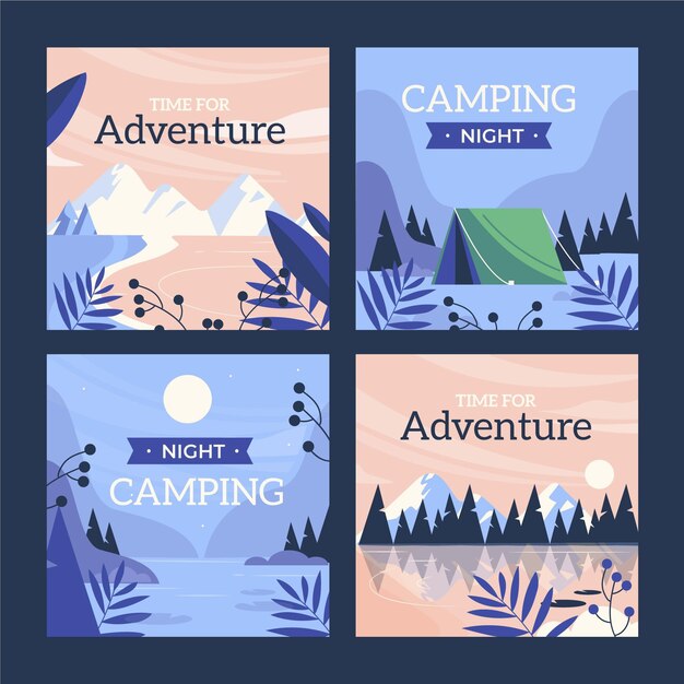 Coleção de postagens do Instagram de aventura