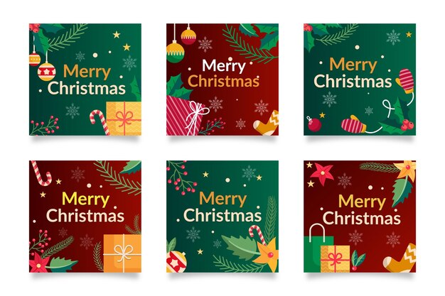 Coleção de postagens do Instagram de Natal simples