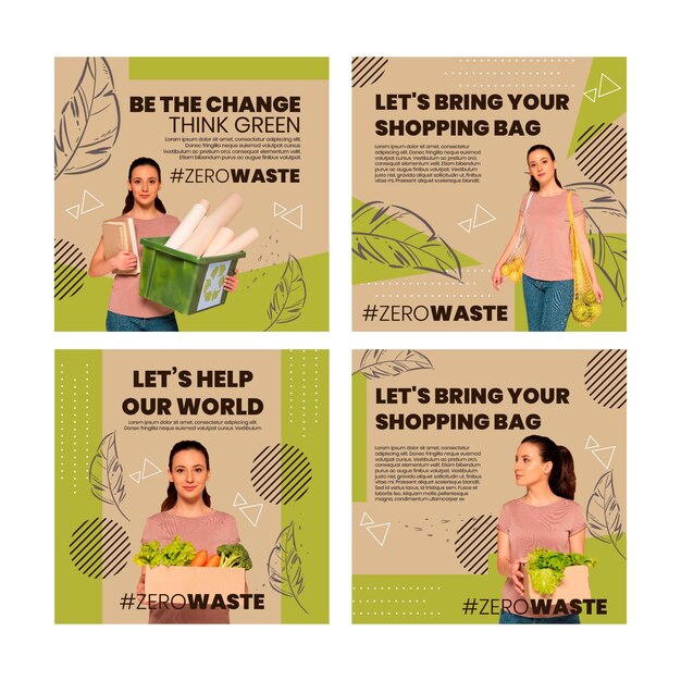 Coleção de postagens do Instagram do ambiente