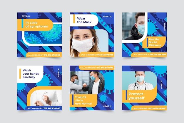 Coleção de postagens do instagram do Coronavirus