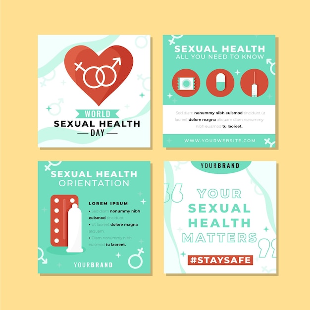 Coleção de postagens do instagram do dia mundial da saúde sexual