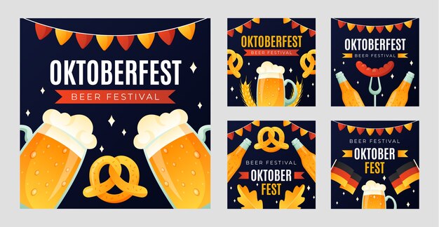 Coleção de postagens do instagram do Flat oktoberfest