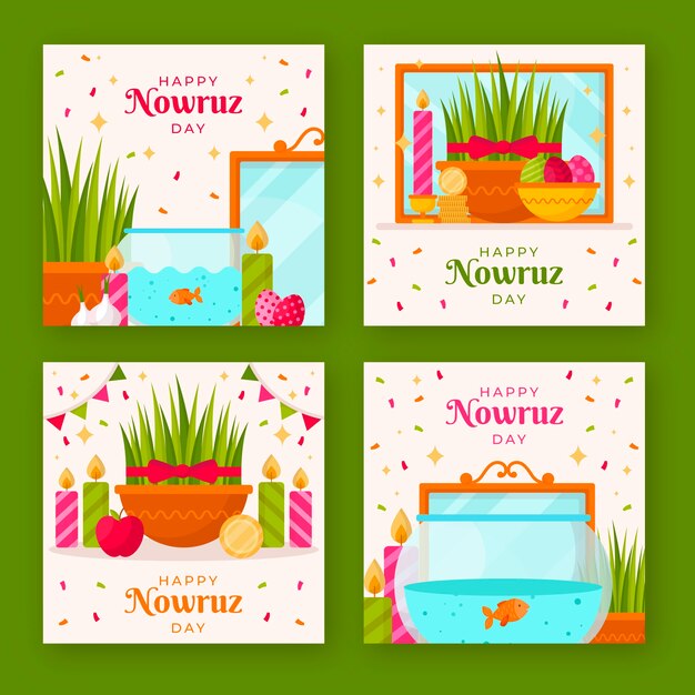 Coleção de postagens do instagram nowruz plana