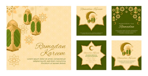 Coleção de postagens do instagram para a celebração do ramadã islâmico