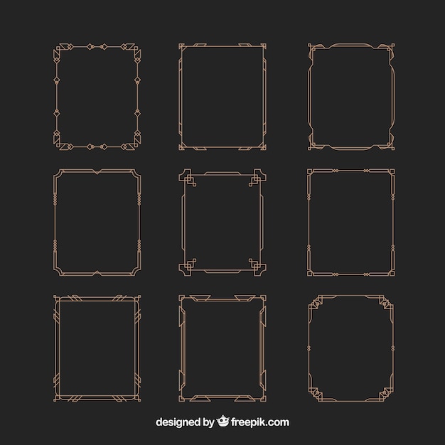 Vetor grátis coleção de quadros com estilo linear