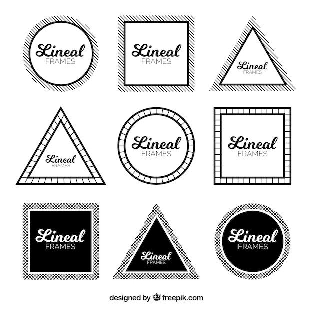 Vetor grátis coleção de quadros com estilo linear