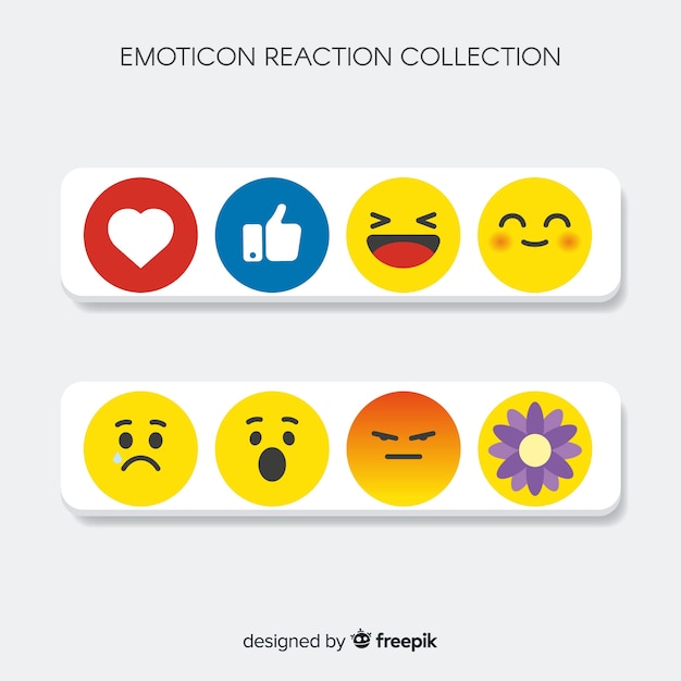 Vetor grátis coleção de reação emoticon