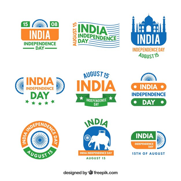 Coleção de rótulo de dia da independência de India