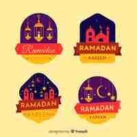 Vetor grátis coleção de rótulo do ramadã