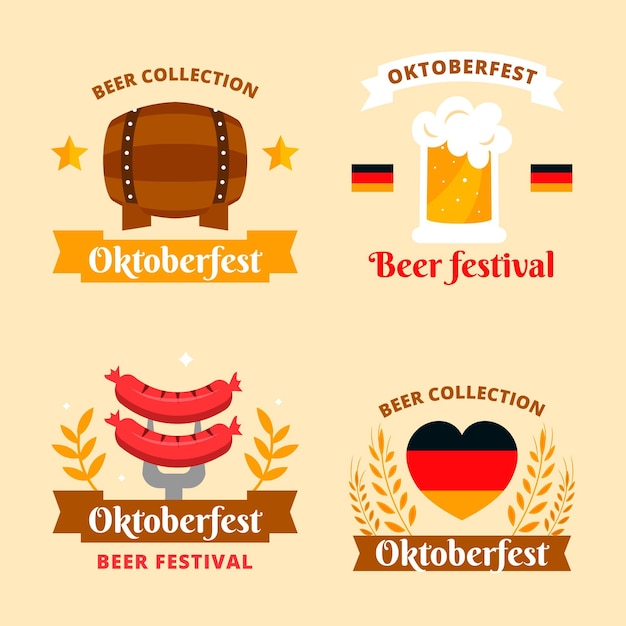 Coleção de rótulos da oktoberfest