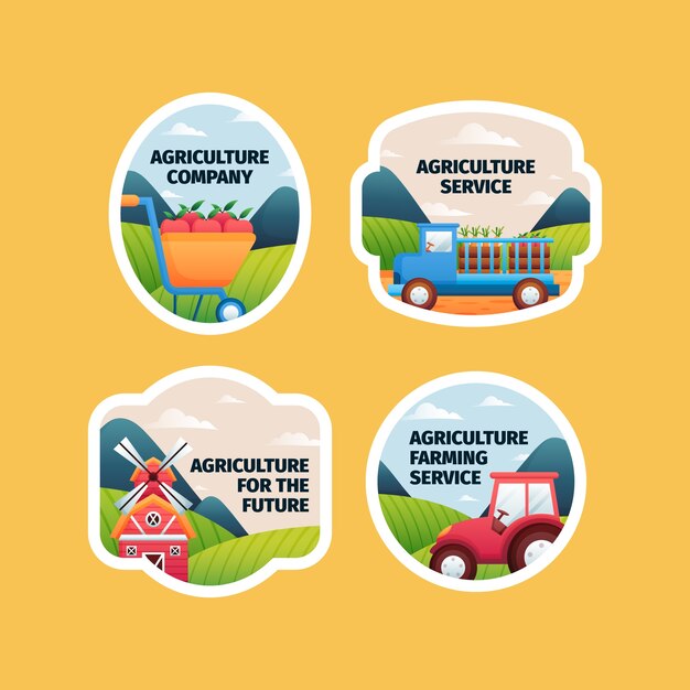 Coleção de rótulos de empresa de negócios agrícolas