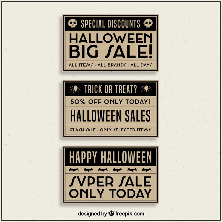 Vetor grátis coleção de rótulos de halloween vintage