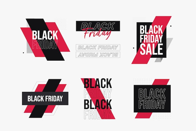 Coleção de rótulos flat black friday