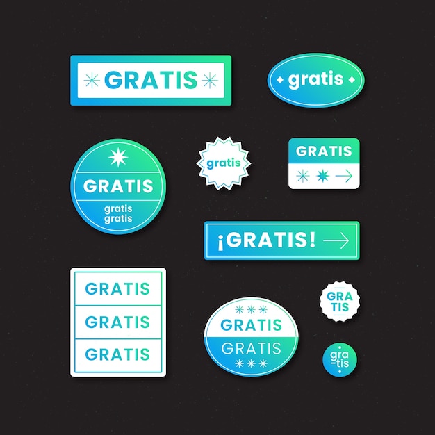 Vetor grátis coleção de rótulos gradiente gratuito