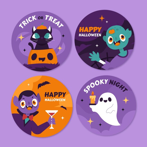 Coleção de rótulos para festa de halloween