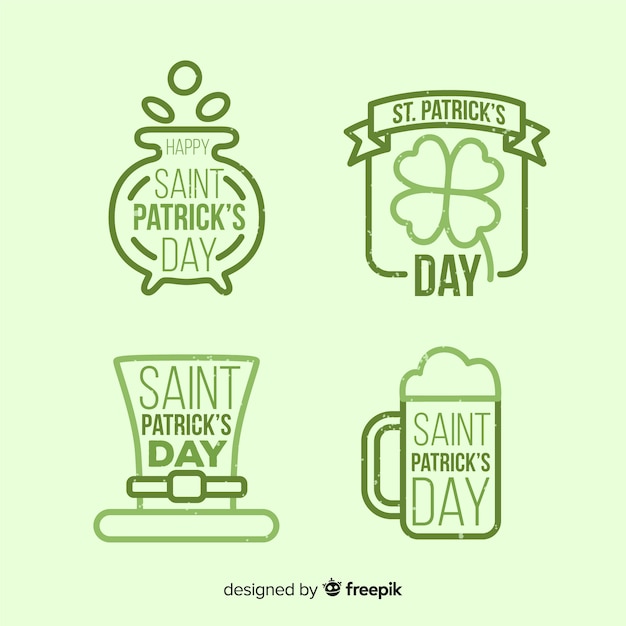 Coleção de rótulos simples st patrick