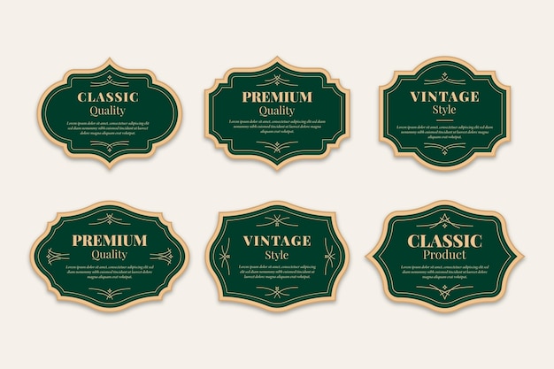 Vetor grátis coleção de rótulos vintage de design plano