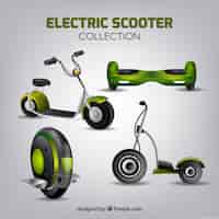 Vetor grátis coleção de scooter elétrico realista
