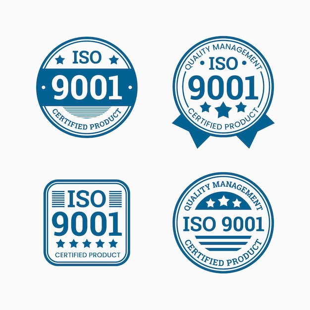 Coleção de selos de certificação iso