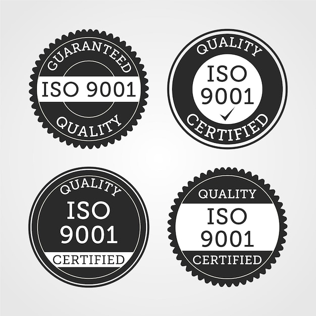 Coleção de selos de certificação iso