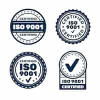 Vetor grátis coleção de selos de certificação iso