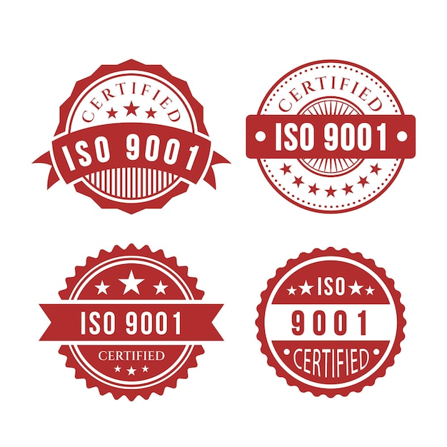 Vetor grátis coleção de selos de certificação iso