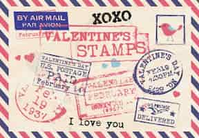 Vetor grátis coleção de selos dos namorados