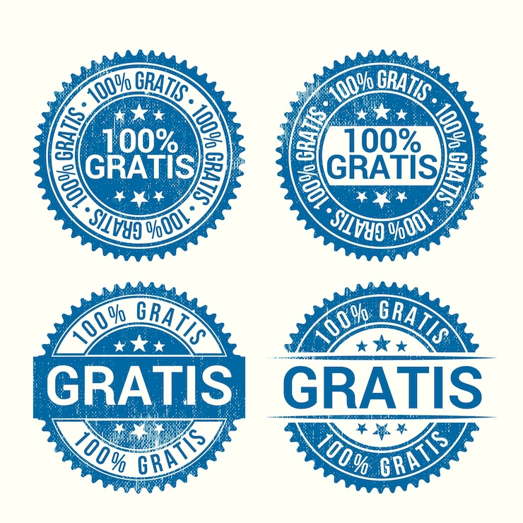 Vetor grátis coleção de selos gratuitos desenhados à mão