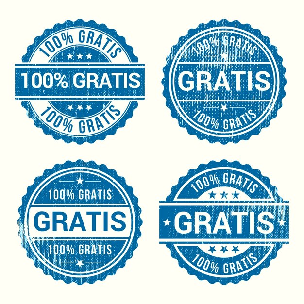 Coleção de selos gratuitos desenhados à mão