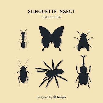 Coleção de silhueta de insetos