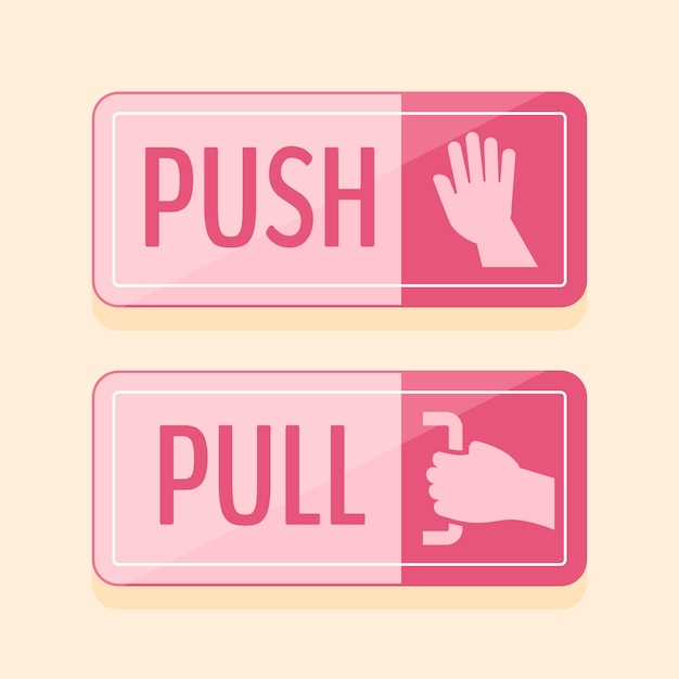 Vetor grátis coleção de sinais push pull