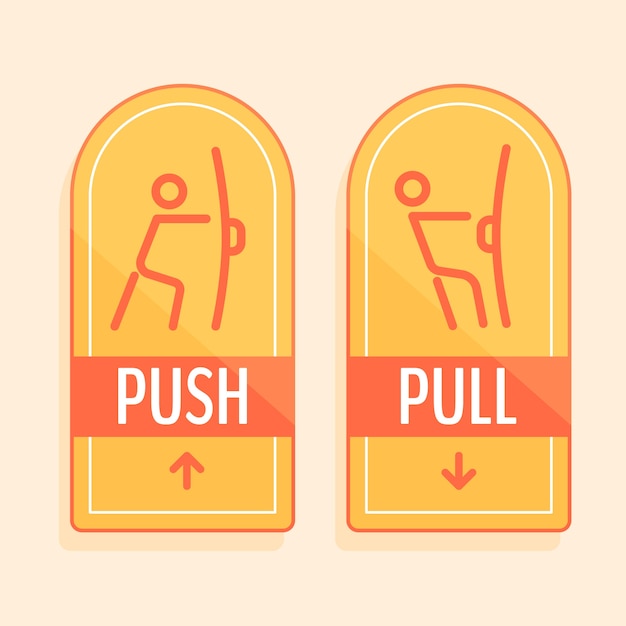 Vetor grátis coleção de sinais push pull