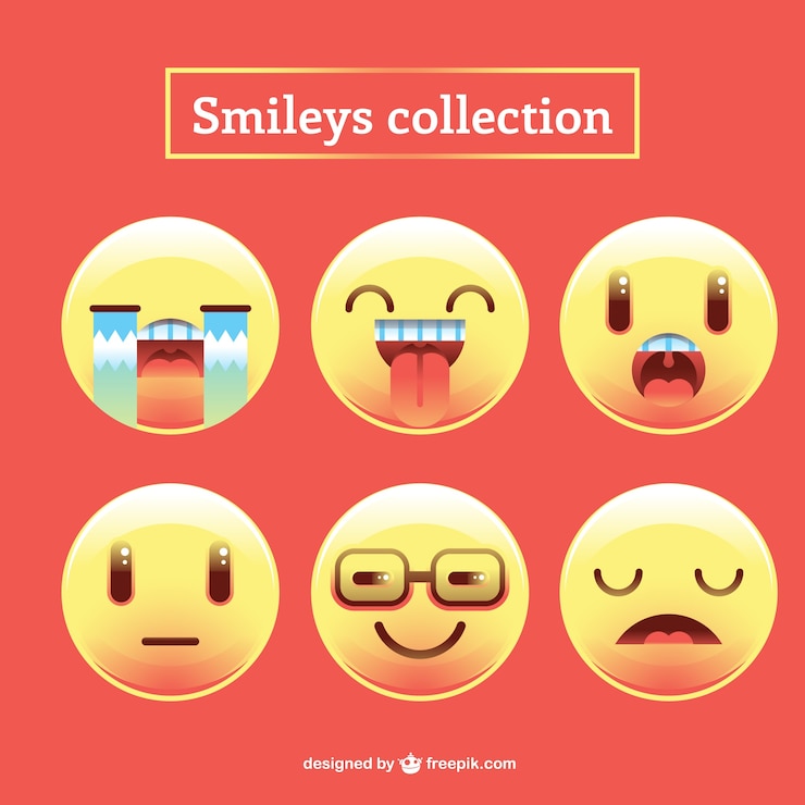 Vetor grátis coleção de smileys engraçado