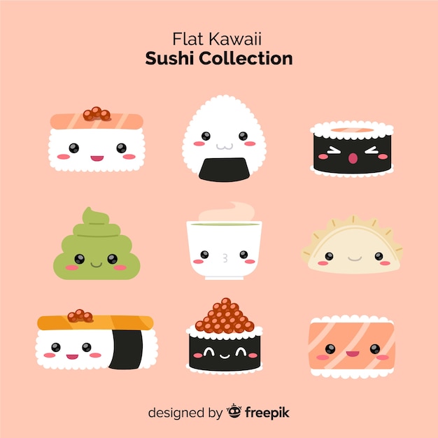 Coleção de sushi Kawaii
