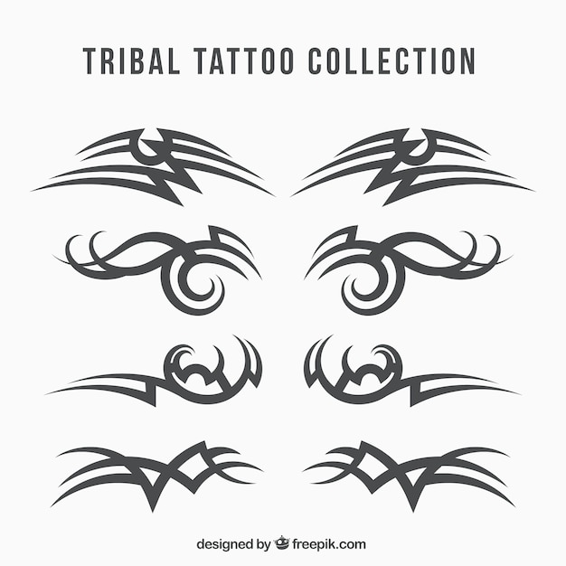 Vetor grátis coleção de tatuagem tribal