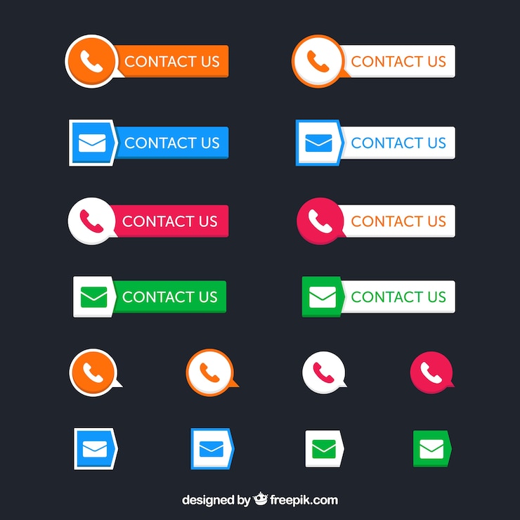 Vetor grátis coleção de teclas coloridas de contacto botões