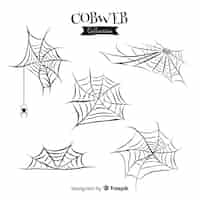 Vetor grátis coleção de teia de aranha de halloween