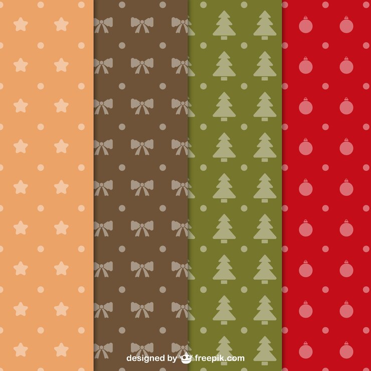 Vetor grátis coleção de testes padrões do natal