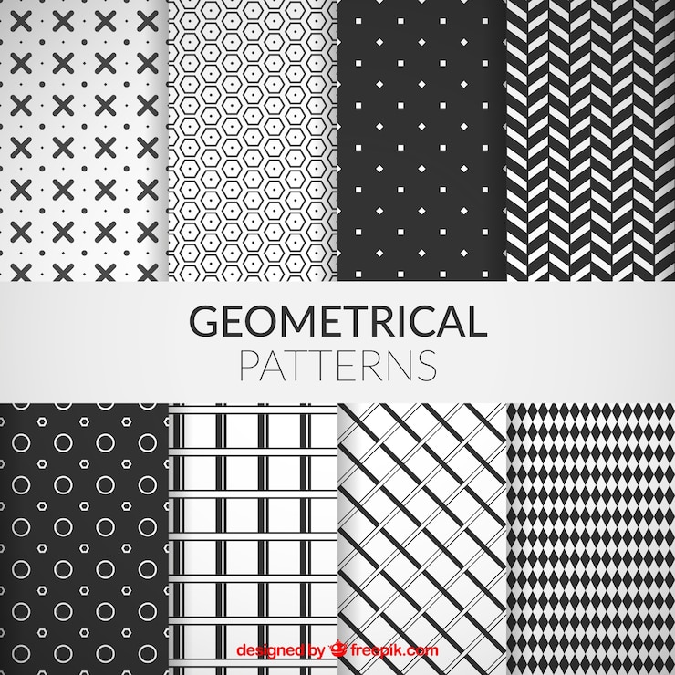 Vetor grátis coleção de testes padrões geométricos