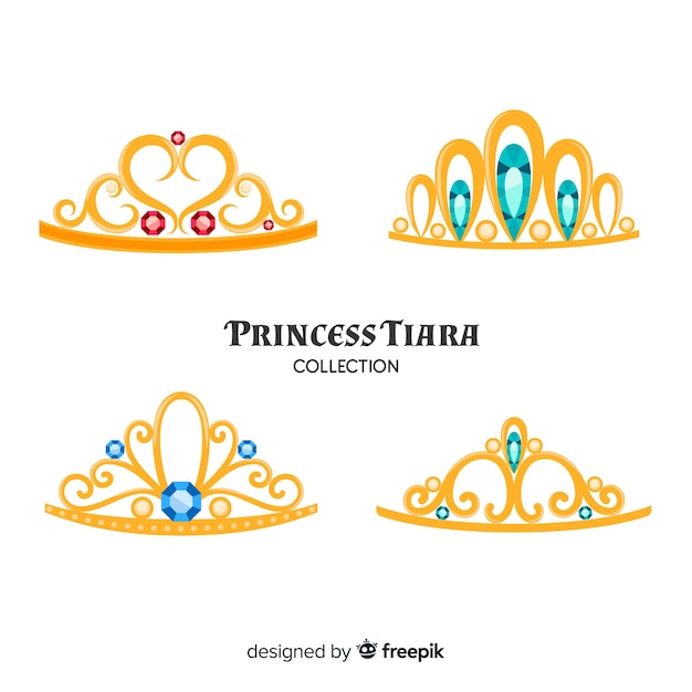 Coleção de tiara princesa dourada