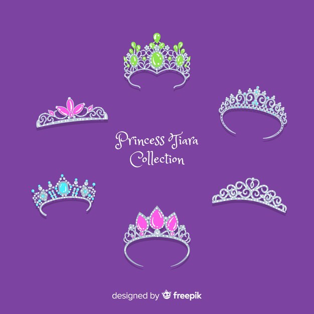 Coleção de tiara princesa prata
