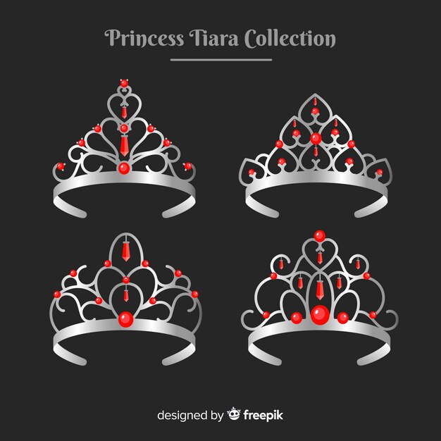 Coleção de tiara princesa prata