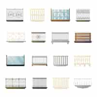 Vetor grátis coleção de trilhos de varanda design flat icons
