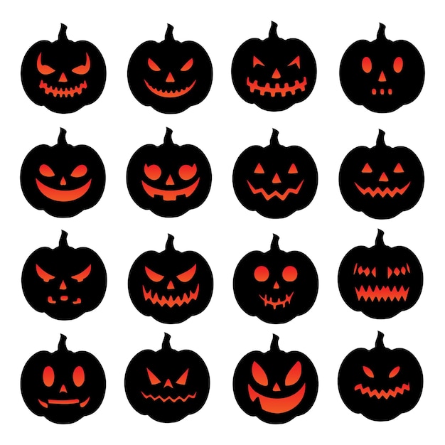 Coleção de vários designs de halloween jack o lantern