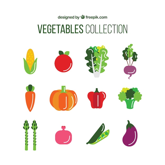 Vetor grátis coleção de vegetais nutritivos