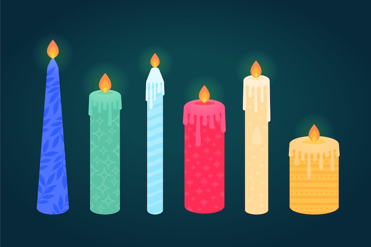 Vetor grátis coleção de velas de natal em design plano