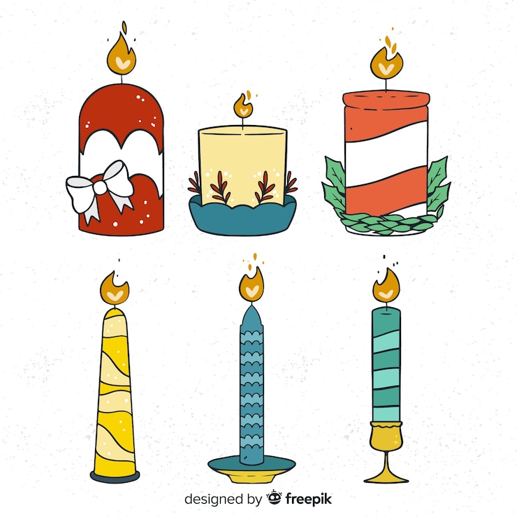 Vetor grátis coleção de velas de natal