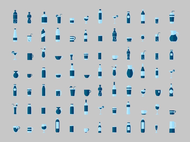 Vetor grátis coleção de vetores de bebidas