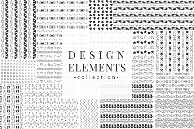 Coleção de vetores de elementos de design linha divisória