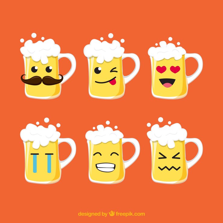 Vetor grátis coleção de vidro e copo de cerveja plana